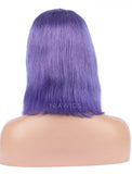 Lavender Human Hair Bob Wig Colorful Lace Wigs