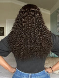 #3 Chocolate Brown Headband Wig Curly Human Hair Wigs (WITH FREE TRENDY HEADBAND)