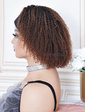 Jean Black Roots Brown Base (#1BT#30) Afro Kinky Curls Headband Wigs (WITH FREE TRENDY HEADBAND)