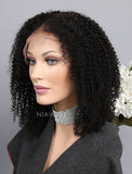 Kinky Curly Human Hair Lace Front Wigs With Baby Hair