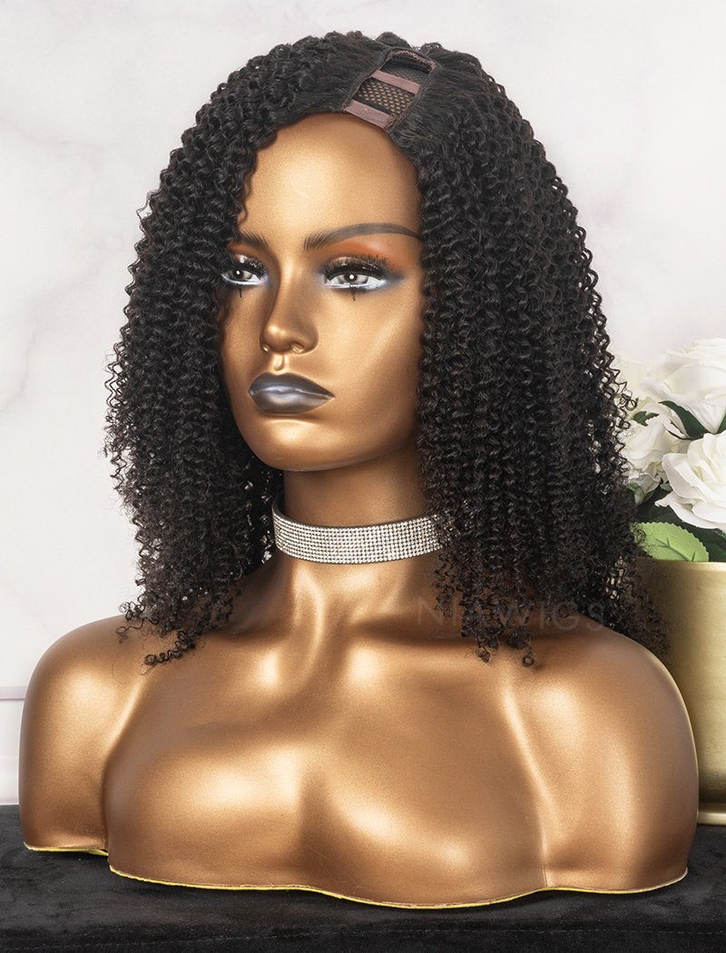 Kinky Curly U Part Human Hair Wig With Left Part Opening