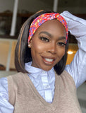 Highlight #30 Color Mixed Headband Wig Human Hair Bob Wigs (WITH FREE TRENDY HEADBAND)