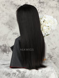 Yaki Straight Human Hair Glueless Full Stretchable Wigs With Baby Hair