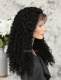 Clearance Curly Human Hair Glueless Full Lace Wigs With Baby Hair