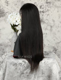 Silky Straight Human Hair Skin Base Lace Front Wigs