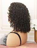 #3 Chocolate Brown Headband Wig Curly Human Hair Wigs (WITH FREE TRENDY HEADBAND)