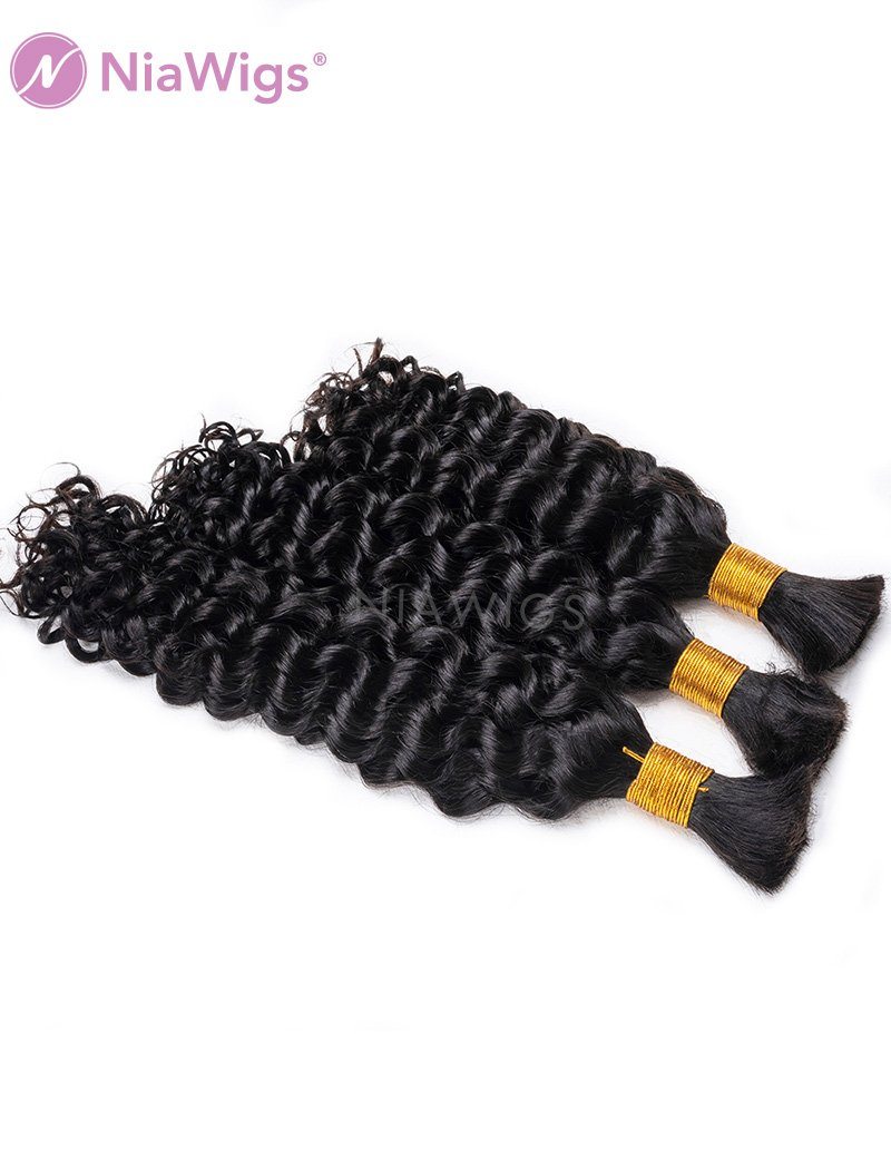 Bulk Hair Extension For Braiding Without Attachment Curly(WITH ONE FREE PULLING NEEDLE)