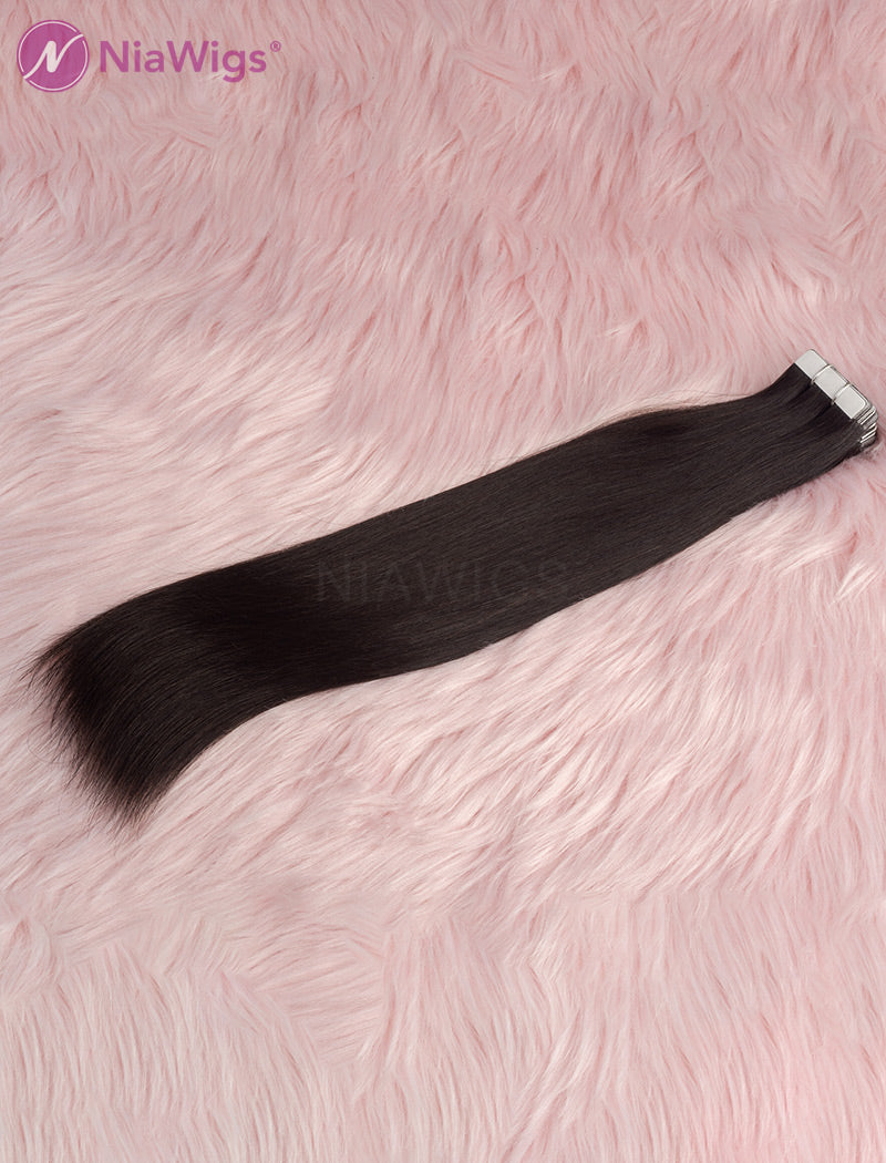 Tape In Brazilian Human Hair Extension Silky Straight Tape On Hair Extensions