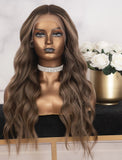 #Highlight Virgin Hair Wavy Lace Front Wigs With Natural Hairline