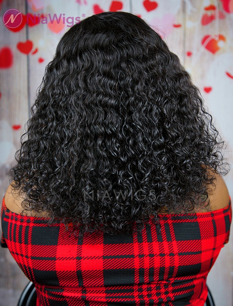 Curly Human Hair 5x5 Inches Lace Front Wigs With Natural Hairline
