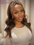 Tiana #Highlight Headband Wig Wavy Human Hair Wigs (WITH ONE FREE TRENDY HEADBAND)