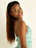 Dark Roots Ombre #4 Brown Headband Wig Human Hair Wigs (WITH FREE TRENDY HEADBAND)