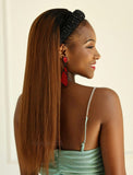 Dark Roots Ombre #4 Brown Headband Wig Human Hair Wigs (WITH FREE TRENDY HEADBAND)