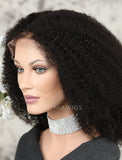 Afro Kinky Curly Human Hair Lace Front Wigs With Baby Hair