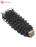 Tape Ins Brazilian Human Hair Extension Deep Wave Tape On Hair Extensions