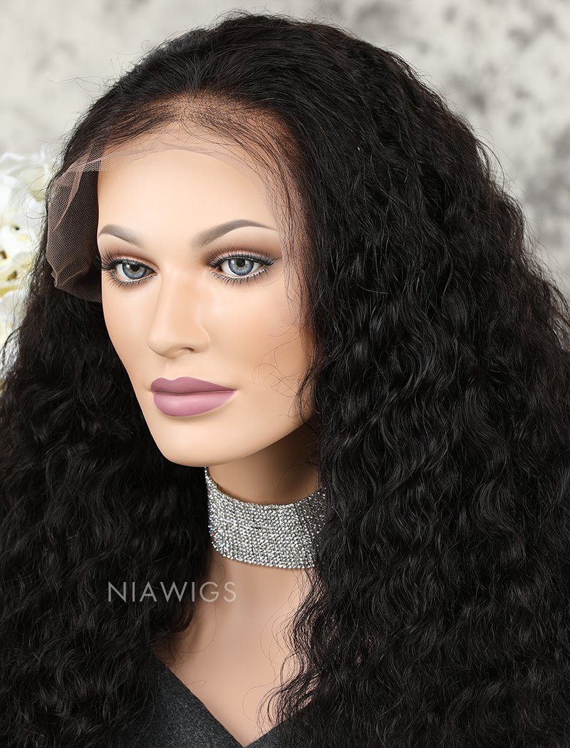 Deep Wave Human Hair Lace Front Wigs With Natural Hairline