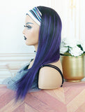 Amanda #Lavender Purple Headband Wig Human Hair Wigs (WITH FREE TRENDY HEADBAND)