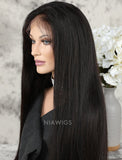 Silky Straight Human Hair Glueless Full Stretchable Wigs With Baby Hair