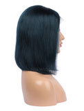 Prussian Blue Human Hair Bob Wig Colorful Lace Wigs