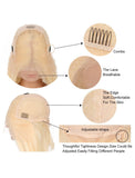 Yolanda Remy Hair 20 Inches Lace Front Wig #613 Honey Blonde