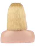 Lemon Chiffon Human Hair Bob Wig Colorful Lace Wigs