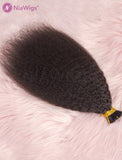I Tip Human Hair Extensions Micro Links Kinky Straight(WITH FREE BEADS,LOOP THREADER)