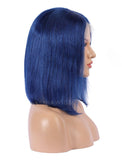 Royal Blue Human Hair Bob Wig Colorful Lace Wigs