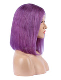 Blue Violet  Human Hair Bob Wig Colorful Lace Wigs