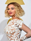 Beyonce Celebrity Blonde Curly Bob Virgin Human Hair Lace Front Wigs