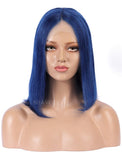 Royal Blue Human Hair Bob Wig Colorful Lace Wigs
