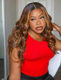 Rachel #Highlight Natural Wavy Human Hair Lace Wigs With Natural Hairline