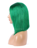 Emerald Green Human Hair Bob Wig Colorful Lace Wigs