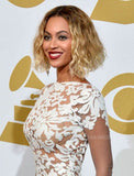 Beyonce Celebrity Blonde Curly Bob Virgin Human Hair Lace Front Wigs