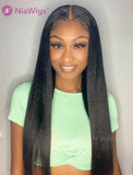 Kinky Straight Human Hair 5x5 Inches Lace Front Wigs With Natural Hairline