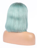 Mint Teal Human Hair Bob Wig Colorful Lace Wigs