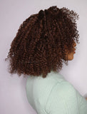 Nina Black Roots Medium Brown Base(#1BT#4 )Kinky Curls Headband Wigs (WITH ONE FREE TRENDY HEADBAND)