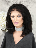 Afro Kinky Curly Human Hair Lace Front Wigs Natural Black Hair Color