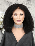 Afro Kinky Curly Human Hair Glueless Full Lace Wigs Natural Black Hair Color