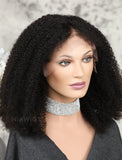 Afro Kinky Curly Human Hair Lace Front Wigs Natural Black Hair Color