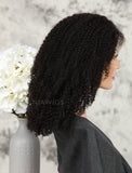 Afro Kinky Curly Human Hair Lace Front Wigs Natural Black Hair Color