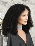 Afro Kinky Curly Human Hair Lace Front Wigs Natural Black Hair Color