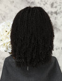 Afro Kinky Curly Human Hair Lace Front Wigs Natural Black Hair Color