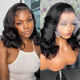 100% Human Hair Body Wave 13x3 Inches Lace Front Wigs Preplucked Natural Hairline