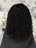 Curly Bob Human Hair Lace Front Wigs Middle Parting