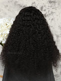 Deep Curly Human Hair Glueless Full Lace Wigs Free Parting With Baby Hair
