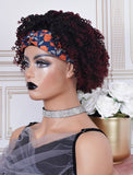 #1b/99J Headband Wig Human Hair 4C Kinky Curly Wigs (WITH FREE TRENDY HEADBAND)