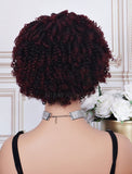 #1b/99J Headband Wig Human Hair 4C Kinky Curly Wigs (WITH FREE TRENDY HEADBAND)