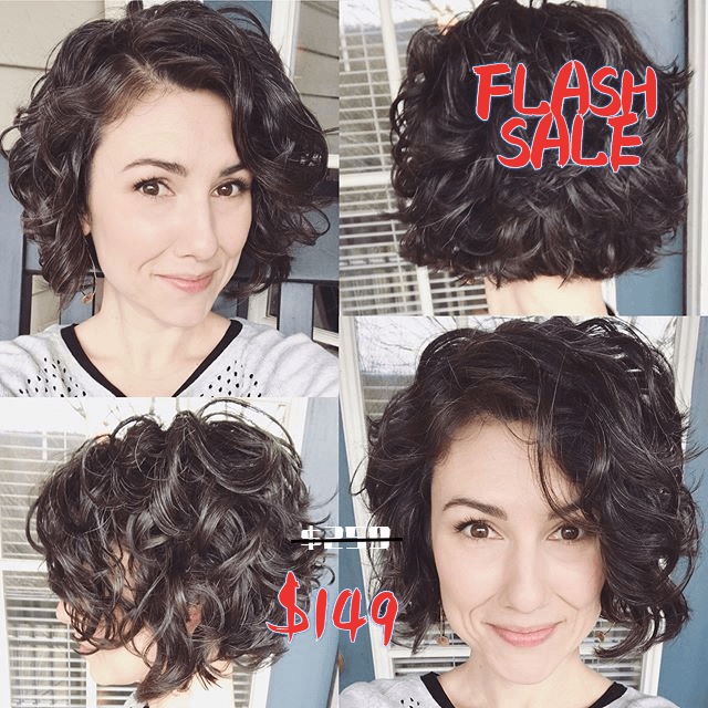 Curly Bob 150% Density Human Hair 13X6 Inches Deep Parting Lace Front Wig