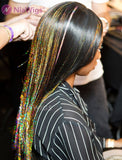 Sparkling Glitter Shiny Silk Hair Tinsel (6 Colors 48 Inch 1200 Strands)