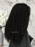 New Arrival Curly Human Hair Glueless Full Lace Wigs Middle Parting